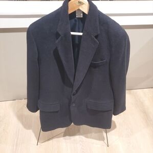 Mens Claiborne Fabric Woven In Italy Black Blazer Size 40R 40 Regular